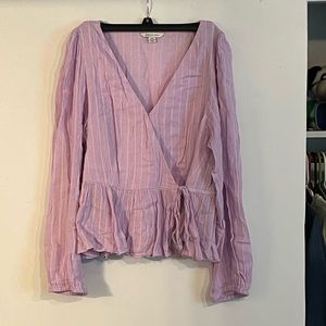 American Eagle V-Neck Peplum Blouse